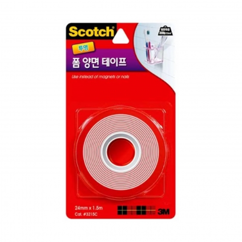 3M 스카치투명폼양면테이프 #3215C/ 24mm*1.5m 강력투명